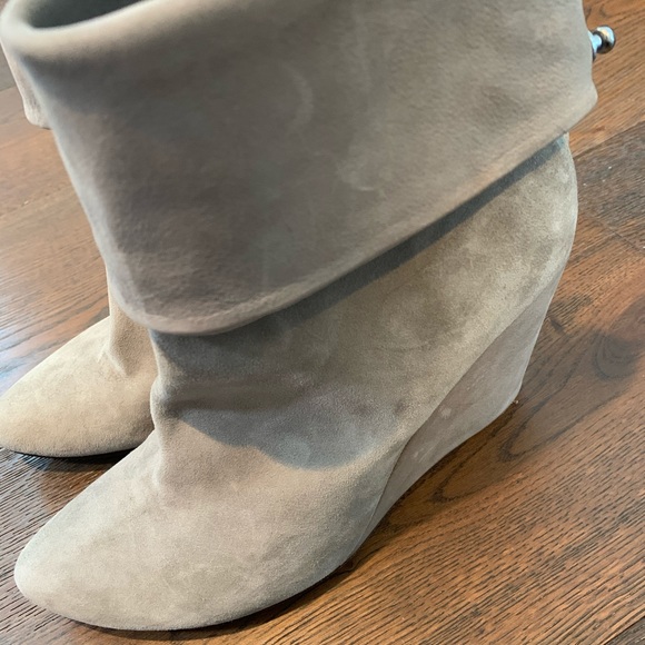 Italian suede wedge booties - Picture 4 of 4